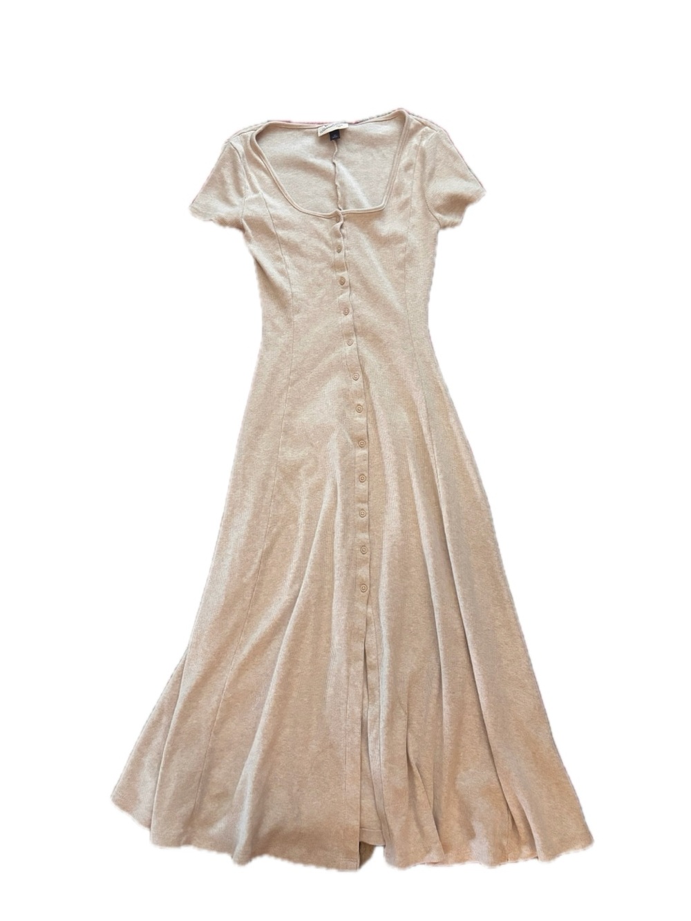 Universal Thread Cream Button-Front Midi Dress - Picture 2 of 7